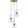 Vícečetná - NV 9241190 Závěsné svítidlo IRVINE čiré sklo černý kabel mosazný zlatý kov E27 3x12W 230V IP20 bez žárovky - NOVA LUCE - foto 2