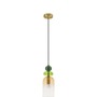 Dekorativní - NV 9009235 Závěsné svítidlo MURANO zlatý kov lesklé světle zelené, tmavě zelené a oranžové sklo E14 1x5W 230V IP20 bez žárovky - NOVA LUCE - foto 2