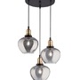 Vícečetná - NV 8436404 Závěsné svítidlo CEDRO kouřové sklo bronz a černý kov E27 3x12W 230V IP20 bez žárovky - NOVA LUCE - foto 2