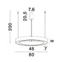 Kruhová - NV 9345639 Závěsné svítidlo MORBIDO černý hliník a akryl LED 50W 230V 2700K - 4000K IP20 vč. dálkového ovládání stmívatelné Tuya - NOVA LUCE - foto 2