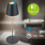 Stolní lampy dekorační - BRILO 7510015 Calida 3 v 1 RGBW stolní lampička na baterie IP44, stmívatelné, dotykový vypínač, antracit - BRILO - foto 2