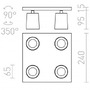 Bodová - RED R12923 KENNY IV stropní černá/zlatá 230V GU10 4x35W - RED - DESIGN RENDL - foto 2