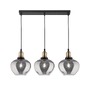Podélná - NV 8436405 Závěsné svítidlo CEDRO kouřové sklo bronz a černý kov E27 3x12W 230V IP20 bez žárovky - NOVA LUCE - foto 2