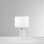 Stolní lampy dekorační - FAN I-LONDON-L-BCO Lume London bílé sklo + textilní stínidlo, 1 x E14, konstrukce pr. 18 x 30,1 cm, stínidlo pr. 18 x 15 cm - FANEUROPE - foto 2