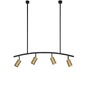 Podélná - NV 9111457 Závěsné svítidlo POGNO černá a zlatý hliník GU10 4x10W IP20 230V bez žárovky - NOVA LUCE - foto 2