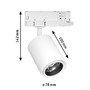 Lištové 3 fáze ProRail - P 96568 ProRail3 LED lištový spot Kratos 50° 9W 4000K 230V bílá - PAULMANN - foto 2