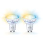 GU10/GZ10 - PH 8720169076709 WiZ SET 2x LED skleněná žárovka GU10 PAR16 4,9W (50W) 345lm 2700-6500K IP20, stmívatelná - PHILIPS - foto 2