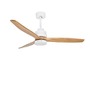 Ventilátory - NV 9952314 Stropní ventilátor se světlem NATURE matná bílá ocel a sklo dubové dřevo 5 rychlostí 25W LED - NOVA LUCE - foto 2