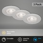 Kruhová - BRI 7047034 3ks sada LED vestavné svítidlo, pr. 9 cm, stmívatelné 5 W, matný chrom (starý kód: BRI 7047-034) - BRILONER - foto 2
