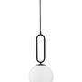 Koule - NV 9191252 Závěsné svítidlo GRUS matný černý kov opálové sklo E27 1x12W 230V IP20 bez žárovky - NOVA LUCE - foto 2