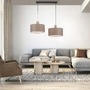Vícečetná - LD 15113-80 LINEN Závěsné svítidlo, tkanina, len přírodní, E27, dřevo, 2-ramenné - LEUCHTEN DIREKT / JUST LIGHT - foto 2