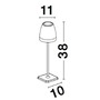 Na baterie - NV 9223401 Venkovní stolní lampa COLT bílý litý hliník a akryl LED 2W 3000K IP54 62st. 5V DC vypínač na těle USB kabel stmívatelné - NOVA LUCE - foto 2