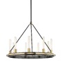 Kruhová - HVLG 2732-AOB-CE Závěsné svítidlo CHAMBERS ocel starobronz E27 9x40W - HUDSON VALLEY - foto 2