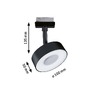 Svítidla - P 95589 URail LED lištový spot 3-krokové-stmívatelné Circle 5W 3000K stmívatelné 230V černá mat - PAULMANN - foto 2