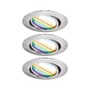 Kruhová - P 92467 LED vestavné svítidlo Smart Home Zigbee Base Coin základní sada výklopné kruhové 90mm 20° 3x4,9W 230V stmívatelné RGBW+ kov kartáčovaný - PAULMANN - foto 2