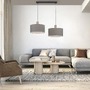 Vícečetná - LD 15113-15 LINEN Závěsné svítidlo, tkanina, šedá, E27, dřevo, 2-ramenné - LEUCHTEN DIREKT / JUST LIGHT - foto 2
