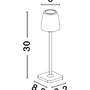 Na baterie - NV 9223415 Venkovní stolní lampa COLT bílý litý hliník a akryl LED 2W 3000K IP54 62st. 5V DC vypínač na těle USB kabel stmívatelné - NOVA LUCE - foto 2