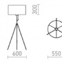Stojací lampy - RED R14067 LUTON/RON 55 stojanová Polycotton bílá/černá/kov 230V E27 11W - RED - DESIGN RENDL - foto 2