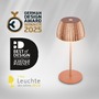 Stolní lampy dekorační - BRILO 7552013 Nabíjecí stolní lampa Riffle Mini - 20 cm, 1,5W, 150lm, bezdrátová, LED, stmívatelné, dotykový vypínač, měď - BRILO - foto 2