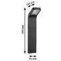Sloupková - P 94746 LED stojací svítidlo Kulma IP44 500mm 3000K 7,5W 230V antracit hliník - PAULMANN - foto 2