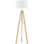 Stojací lampy - NV 9050165 Stojací lampa LE ROY bílé stínidlo přírodní dřevěná základna E27 1x12W 230V IP20 bez žárovky - NOVA LUCE - foto 2