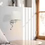Dekorativní - FARO 24033-01 MONTREAL nástěnná lampa, chrom/bílá, se čtecí lampičkou - FARO - foto 2