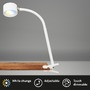 Stolní lampy s klipem - BRILO 2499016 BRILONER Tari LED lampička na psací stůl, stmívatelné, magnetická hlava, bílé 2499016 - foto 2
