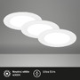 Kruhová - BRI 7993036 3ks sada LED vestavné bodové svítidlo – pr.120mm, ploché, 6W, 230V, neutrální bílá, bílé - BRILONER - foto 2
