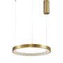 Kruhová - NV 9285401 Závěsné svítidlo PRESTON antický zlatý mosazný hliník a akryl LED 25W 230V 3000K IP20 stmívatelné - NOVA LUCE - foto 2