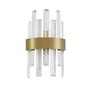 Dekorativní - NV 9695220 Nástěnné svítidlo CROWN saténový zlatý kov čirý křišťál (7 ks) G9 1x5W 230V IP20 bez žárovky - NOVA LUCE - foto 2
