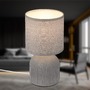 Stolní lampy dekorační - BRILO 7538014 Ino stolní lampička, látkové stínidlo, keramický podstavec, 15x28 cm (DxH), šedá - BRILO - foto 2