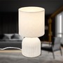 Stolní lampy dekorační - BRILO 7538016 Ino stolní lampička, látkové stínidlo, keramický podstavec, 15x28 cm (DxH), bílá - BRILO - foto 2