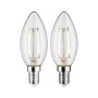 E14 - P 28855 LED svíčka Filament E14 230V 2x2,7W 2700K čirá - PAULMANN - foto 2