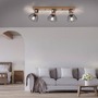 Bodová - LD 11418-18 LAMI LED stropní svítidlo 3 ramenné, dřevo, černé kovové stínítko, otočné - LEUCHTEN DIREKT / JUST LIGHT - foto 2