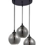 Vícečetná - NV 8436402 Závěsné svítidlo ADELINA kouřové sklo černý kov E27 3x12W 230V IP20 bez žárovky - NOVA LUCE - foto 2