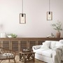 Hranatá - LD 15651-18 FRANKY LED závěsné svítidlo, černá, dřevěný rám, kov, 1 ramenné - LEUCHTEN DIREKT / JUST LIGHT - foto 2