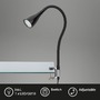 Stolní lampy s klipem - BRI 2762-015P Flexibilní svítidlo se svorkou 60 cm 1xGU10 3W 250lm černá - BRILONER - foto 2