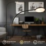 Stojací lampy - BRILO 1585015 Megg stojanová lampa - 12W, 800lm, LED, stmívatelná, nastavitelná, dotykový vypínač, černá - BRILO - foto 2