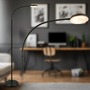 Stojací lampy - BRILO 1585015 Megg stojanová lampa - 12W, 800lm, LED, stmívatelná, nastavitelná, dotykový vypínač, černá - BRILO - foto 2