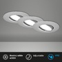 Kruhová - BRI 7597034 3ks sada LED vestavné svítidlo, 9 cm, 3x 4,9W, 480lm, matný chrom - BRILONER - foto 2