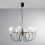 Dekorativní - FAN I-AXON-S8 Závěsné svítidlo Axon, černé/zlaté, 8 x E27, 66 x 143 cm - FANEUROPE - foto 2