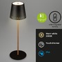 Na stůl - BRILO 7438-114 LED nabíjecí stolní lampa 38 cm 2,6 W 280lm černá-dřevo - BRILO - foto 2