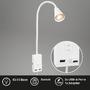 Bodová - BRI 2175016 Justra lampa na čtení, nastavitelná, 2x USB porty, bílá - BRILONER - foto 2