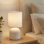 Stolní lampy dekorační - BRILO 7538016 Ino stolní lampička, látkové stínidlo, keramický podstavec, 15x28 cm (DxH), bílá - BRILO - foto 2