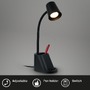Stolní lampy pracovní - BRILO 7534015 Pahu lampička na psací stůl, nastavitelné, stojan na tužky, černá - BRILO - foto 2