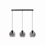 Podélná - NV 9241150 Závěsné svítidlo PALMER kouřové sklo černý kabel černá kovová základna E27 3x12W 230V IP20 bez žárovky - NOVA LUCE - foto 2