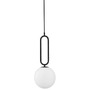 Koule - NV 9191202 Závěsné svítidlo GRUS matný černý kov opálové sklo E27 1x12W 230V IP20 bez žárovky - NOVA LUCE - foto 2
