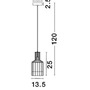 Válec - NV 9001703 Závěsné svítidlo CARTER černý hliník a křišťál E27 1x12W 230V IP20 bez žárovky - NOVA LUCE - foto 2