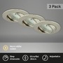 Kruhová - BRI 7296-032 3ks sada LED vestavné svítidlo, pr. 8,2 cm, 6,5 W, matný nikl - BRILONER - foto 2