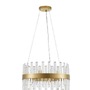 Kruhová - NV 9695218 Závěsné svítidlo CROWN saténový zlatý kov čirý křišťál (48 ks) G9 7x5W 230V IP20 bez žárovky - NOVA LUCE - foto 2